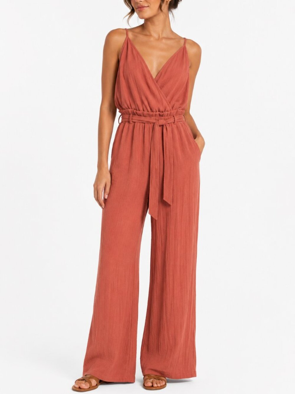 3/$20 Bundle 🌈Rue21 Rust Wrap Front Wide Leg Jumpsuit XL